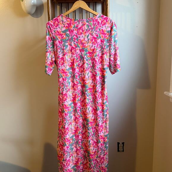 89th & Madison V-NECK FLORAL PRINT MIDI DRESS - Picture 5 of 5
